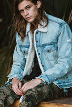 Load image into Gallery viewer, Sherpa Denim Trucker - Blue