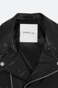 Handsome Luke Leather Moto Jacket - Black